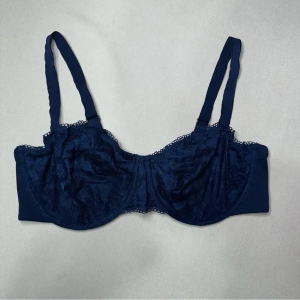 Soma Embraceable Lace Balconette Bra Navy Blue 38DD - Image 3