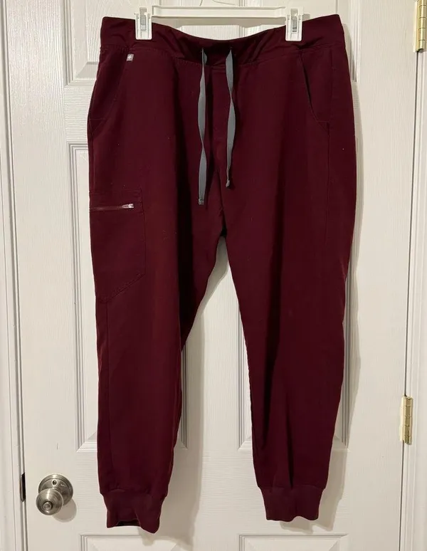 FIGS Maroon Zamora Joggers Size XL Petite Scrub Pants - Image 2