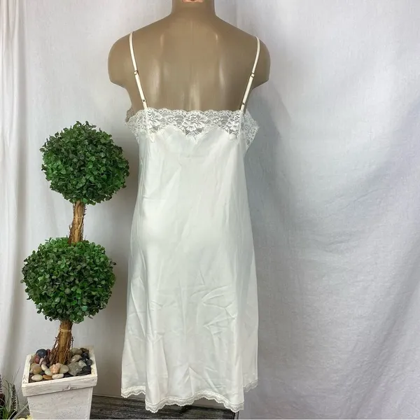 Ralph Lauren Ivory Satin & Lace Sleep Slip Dress L - Image 3