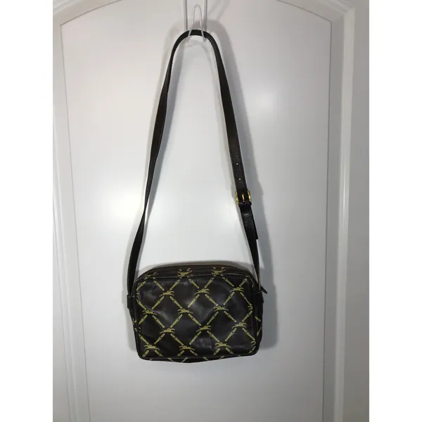 Longchamp Vintage Equestrian Brown Leather Crossbody Shoulder Bag - Image 2