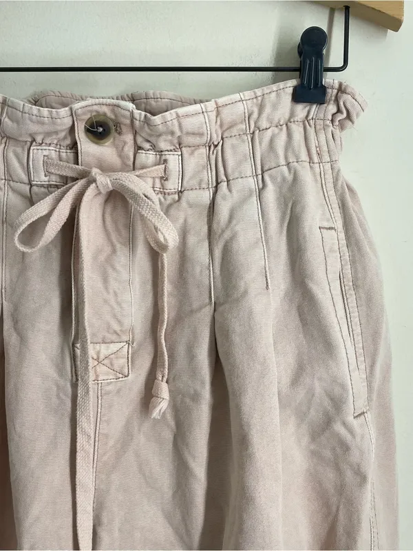 Free People Margate Pleated Paperbag Trousers Misty Rose size XS - Image 5