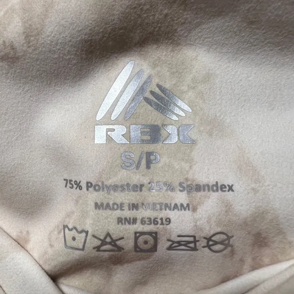 RBX Active Womens High Waisted Marble Tie Dye Cropped Leggings Tan Cream‎ Small - Image 6