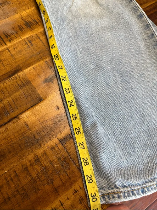 Levi's Ribcage Light Wash Distressed Wide-Leg Jeans Size 24 - Image 14