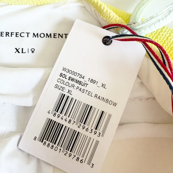 NWT Perfect Moment Women Pastel Rainbow Ombre Sol‎ Crinkle One Piece Swimsuit XL - Image 7