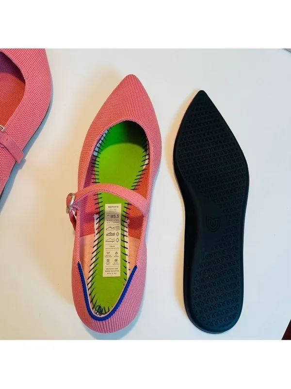 Rothy’s The Point Mary Jane Flats Shoes in Tulip Pink Women’s Size 5.5 - NWOB - Image 9