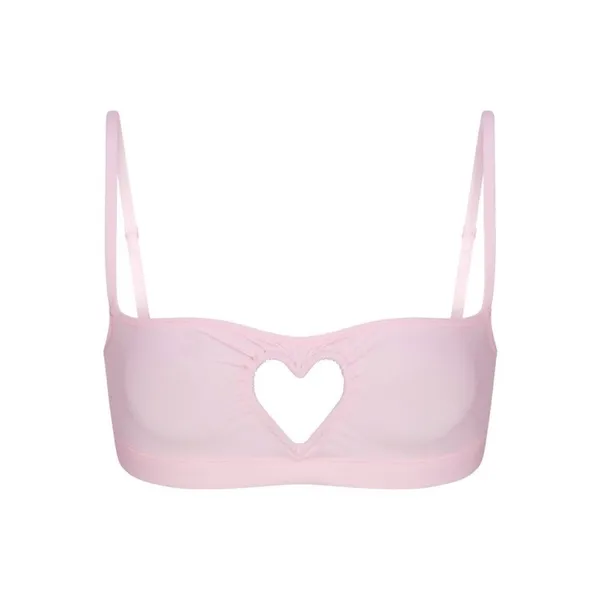 SKIMS Cotton Jersey Heart Cutout Scoop Bralette Cherry Blossom Pink SP-SCP-7415W - Image 10