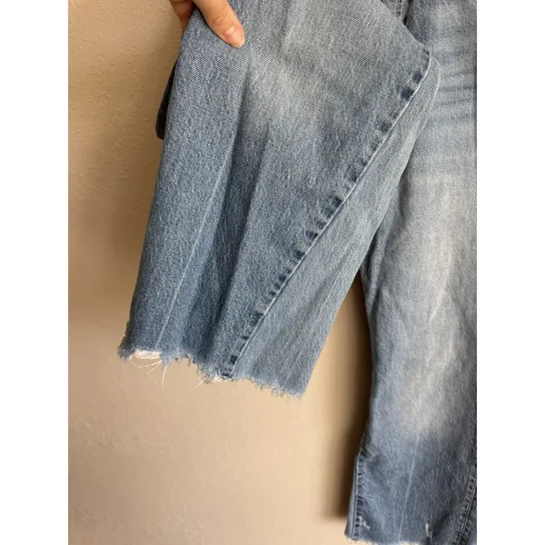 Zara Light Wash Blue Denim Distressed Flare Leg Jeans Women’s 2 Casual - Image 5