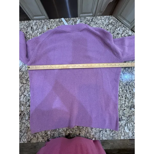 Lululemon Merino Wool Blend Crewneck Ribbed Sweater Velvet Dust Purple Size 10 - Image 8
