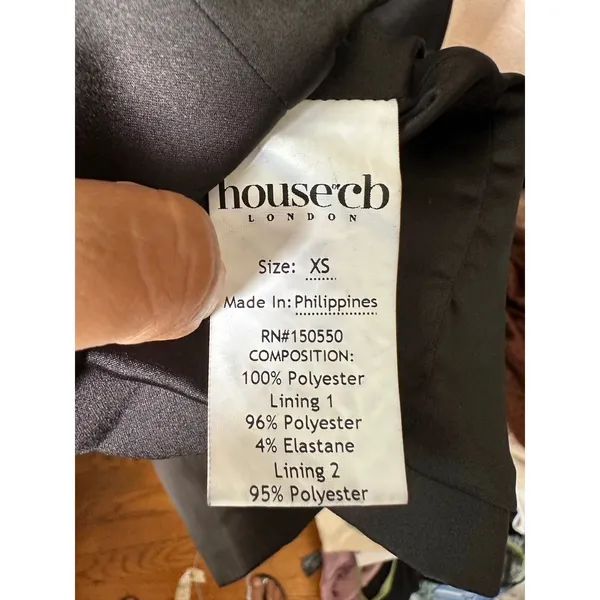 House of CB FIORELLA Black Satin‎ Corset Midi Dress Size Small Feminine Sexy - Image 11
