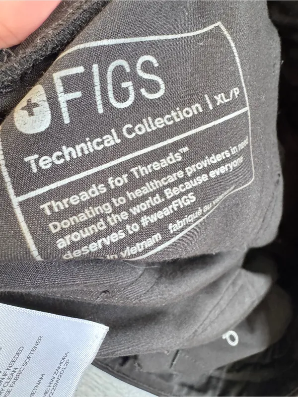 Figs Technical Collection Black Jogger Scrubs Womens XL Medical Uniform - Image 5