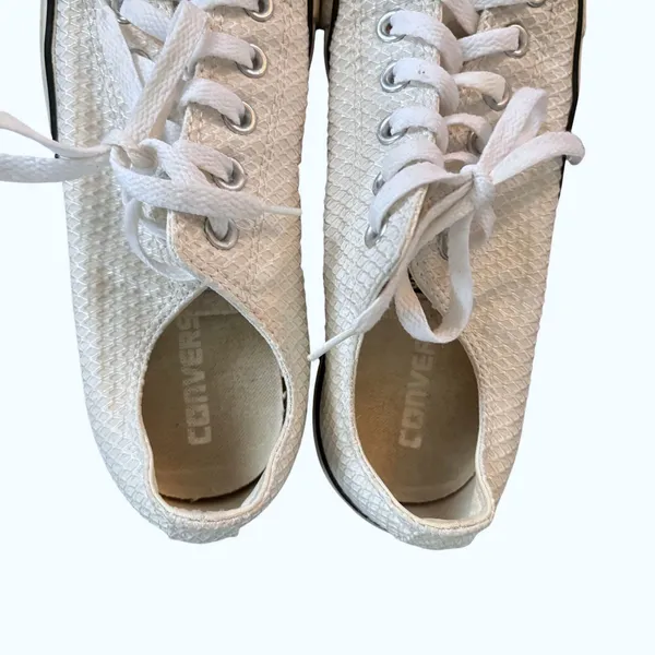 Converse All Star Textured White‎ Sneakers Women's Sz 8 - Image 2