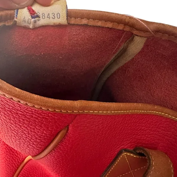 Dooney & Bourke Vintage Large Purse‎ Red Pebbled Leather Tote Bag Adjustable - Image 16