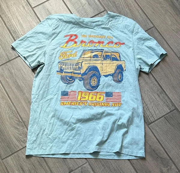 Ford Bronco 1966 Graphic Tee in Light Blue - Image 2