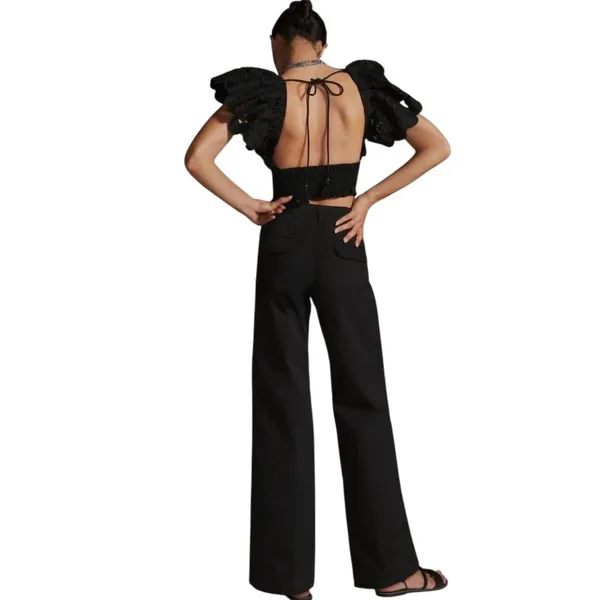 Maeve x Anthropologie - Black Wide-Leg Dress Pants Sz 10 - Image 3