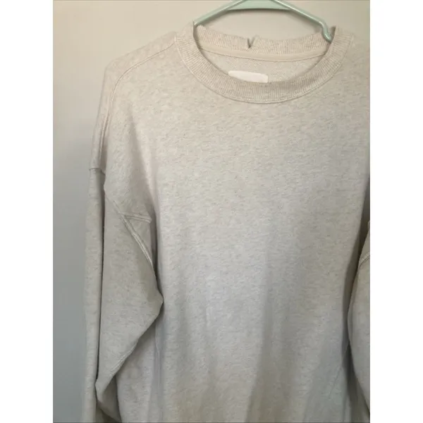 Aerie Women’s Nude Cream Oversized Crewneck Sweatshirt Long Sleeve Size Small - Image 2