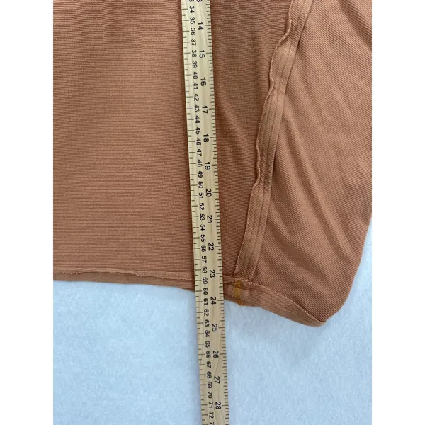 Free People We The Free Women M Terracotta Brown Ribbed Oversized Turtleneck Top - Image 5