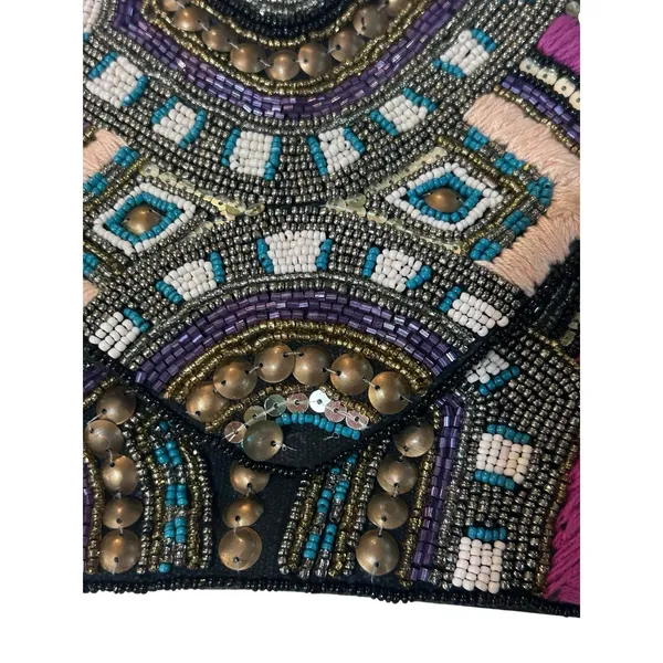 Vintage Beaded Sequin Embroidered Clutch Crossbody Boho‎ Festival Art Deco Bag - Image 2