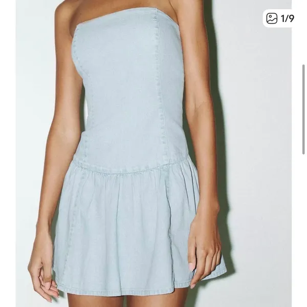Zara denim flare mini dress - Image 2