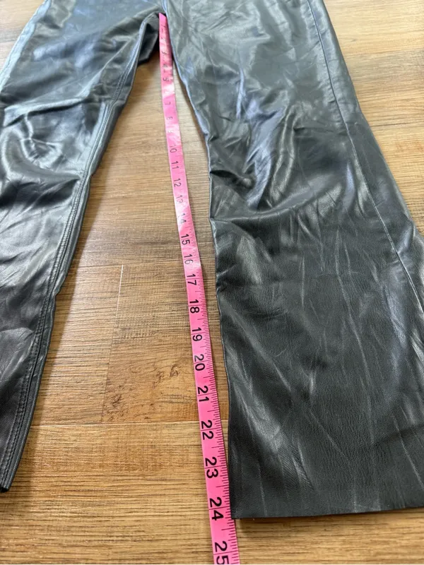 Zara Black Faux Leather Flared Pants - Image 6