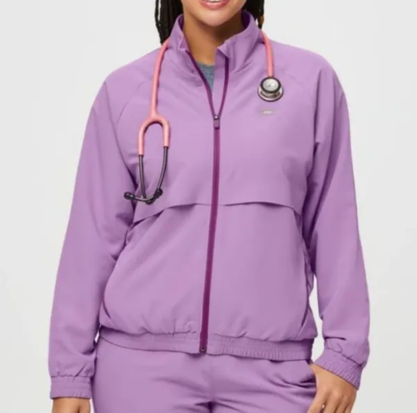 Figs Sydney Scrub Jacket in Lilac Purple Size Medium - Image 2
