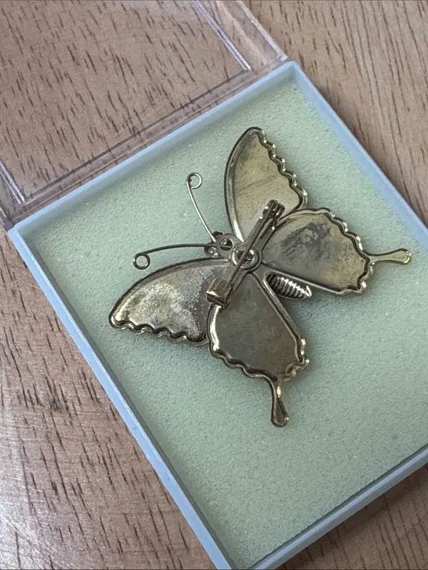 Vintage Iridescent Multicolor Butterfly Brooch - Elegant Women’s Jewelry - Image 4