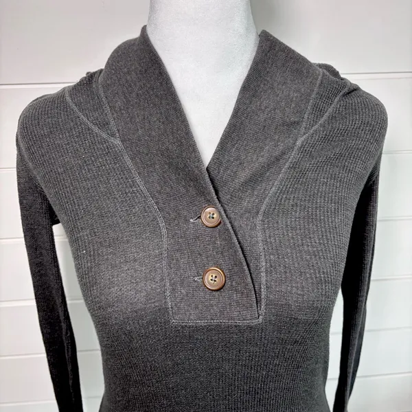 American Eagle Vintage Y2K Gray Long shirt with hoodie Size S - Image 2