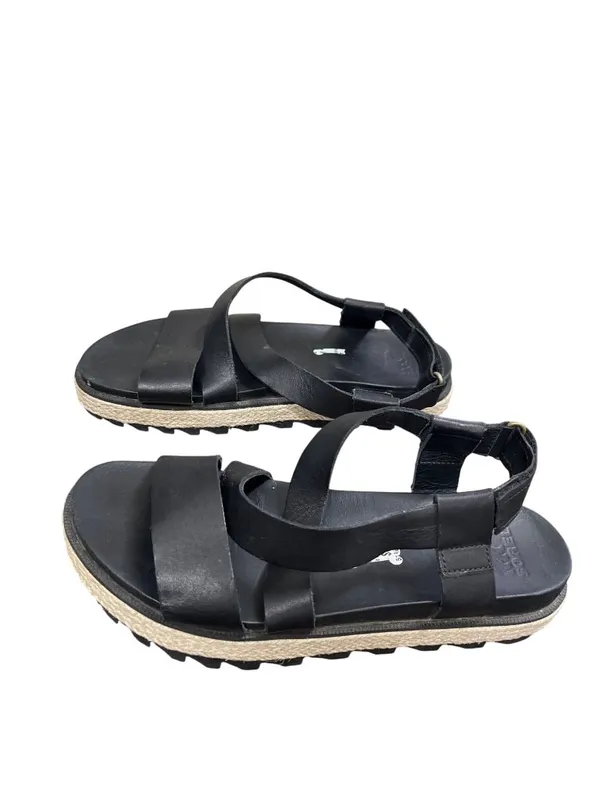 Sorel wms black leather open toe casual sandals shoes sz8 SKU 9997 - Image 4