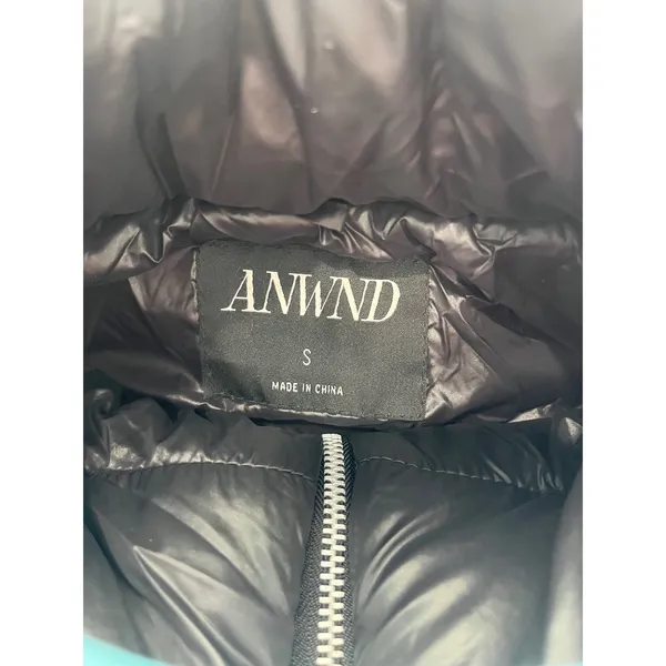ANWND Cropped‎ Puffer Jacket Full Zip Quilted Lightweight Black Size S - Image 5