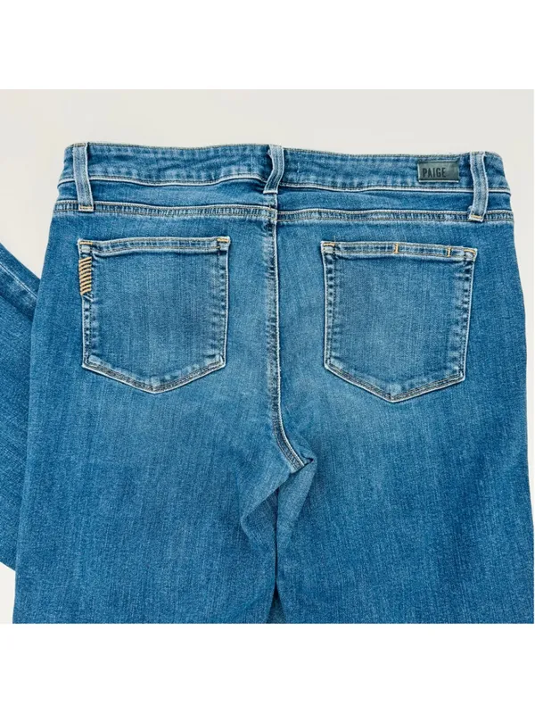 Paige Manhattan Boot Cut Jeans Size 32 Tall Lane Wash Medium Blue - Image 7