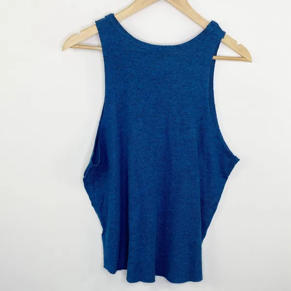 Free People‎ We The Free Blue Cut Off Tank Top Womens XS Marled Summer Basic - Image 2