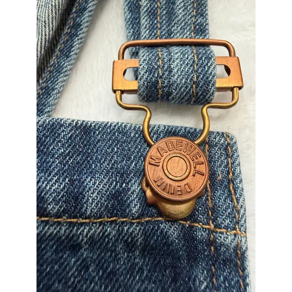 Madewell Denim Pinafore Dress Womens XS Blue Excellent Overall Mini Dress - Image 8