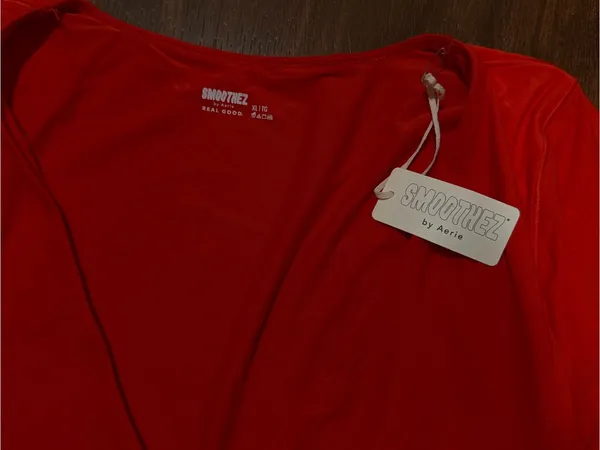aerie Smooth Red Long Sleeve Top - Image 2