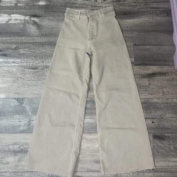 ZARA Wide Leg, Raw Hem Jeans Size 2 - Image 2