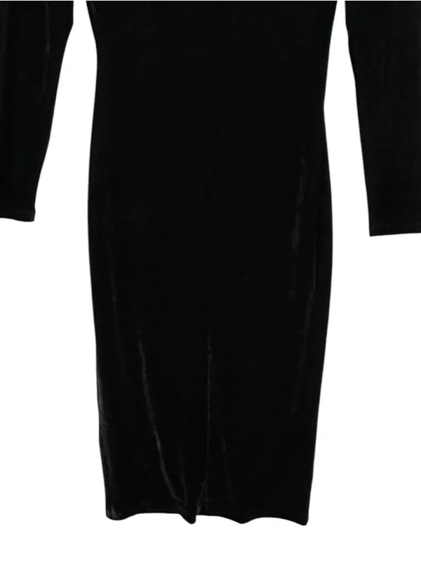 NEW REISS Macey Velvet Midi Dress in Black Size 4 - Image 11