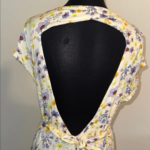 Free People Chic Floral V-Neck Mini Dress - Image 6