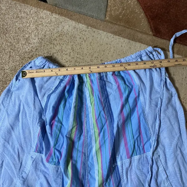 Free People Dream In Color Convertible Jumpsuit Womens S Blue Multi Cotton Boho - Image 9