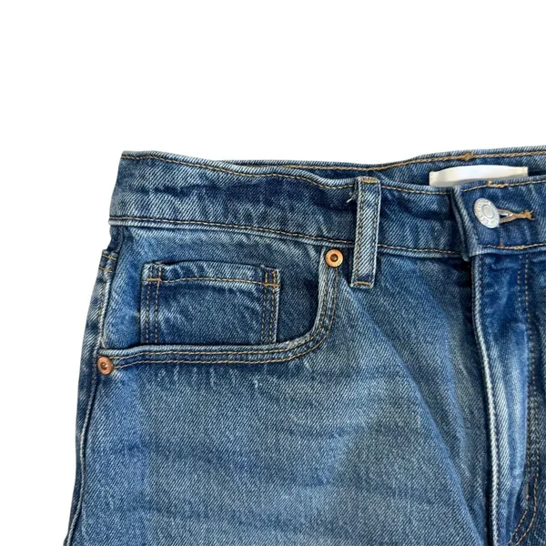 Loft | High Rise Straight Cotton Jeans in Vintage Mid Indigo Wash Size 6 / 28" - Image 5