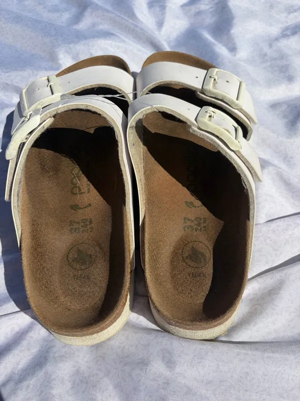 Papillon Papillio by Birkenstock white flex platforms sandals - Image 2