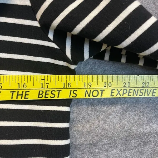 ENGLISH FACTORY Top Women's Small Black White Striped Ruffled‎ Trim Long Sleeve - Image 6