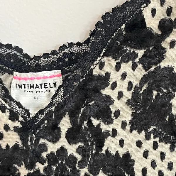 Intimately Free People Black‎ Velvet Burnout Damask Mini Dress Lace Trim Small - Image 10