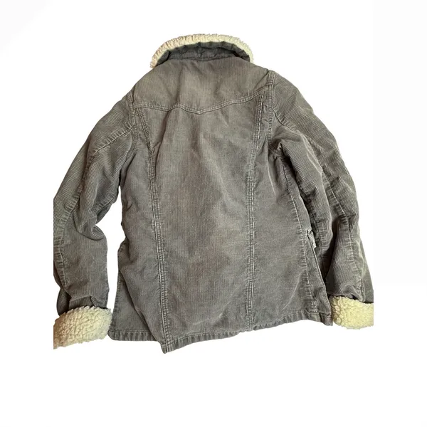 Lee Womens Grey Corduroy Sherpa‎ Lined Jacket Small Western Trucker Coat Vintage - Image 8