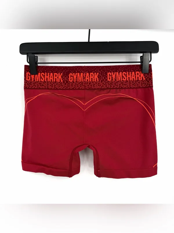 GYMSHARK Apex Seamless Low Rise Shorts Red S - Image 3
