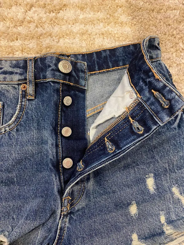ZARA High Waisted Denim Shorts - Image 3