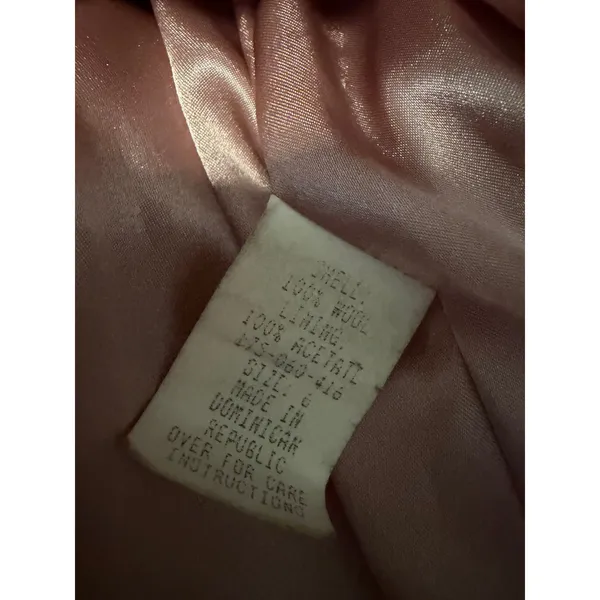 Vintage Y2K Moda International Pink Wool Fur Trim Overcoat Coat 6 - Image 6