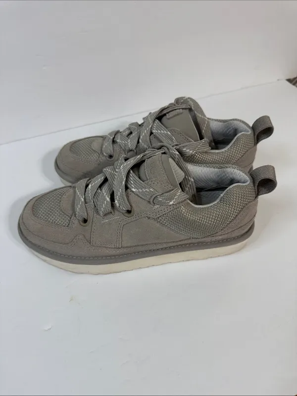 UGG Women's Gray and Cream Platform Lace-Up Sneakers - Image 5