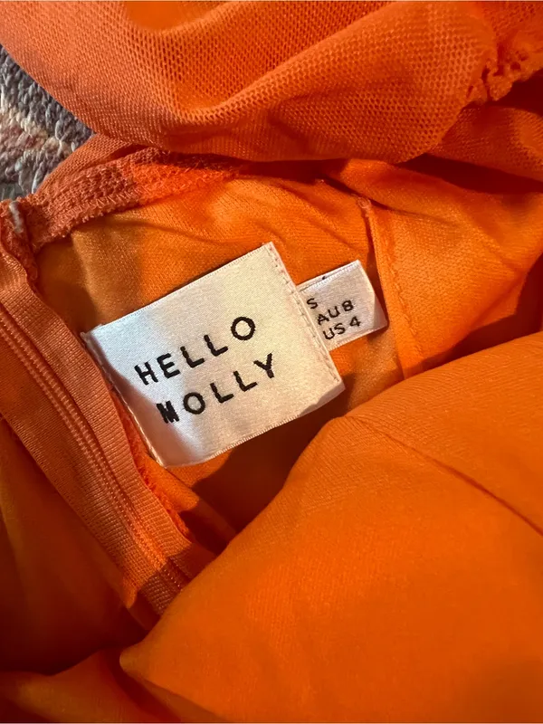 Hello molly Orange Long-Sleeve Ruched cut out Mini Dress - Image 4