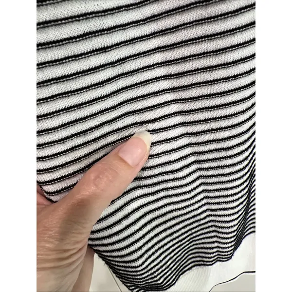 White House | Black Market Striped Abstract Floral V Neck Pullover Sweater Size Medium Lightweight - Image 6