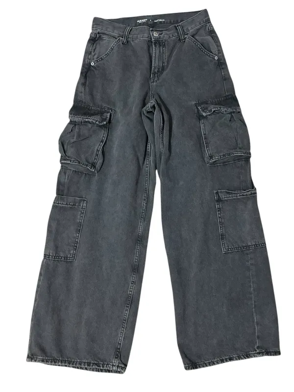 OLD NAVY Mid Rise Baggy Wide Leg Jeans 2 Black Wash EUC - Image 2