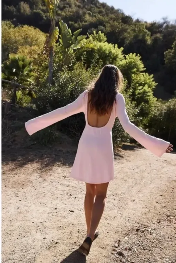 Free People Rosalia Long-sleeve Low- Back Mini Dress - Image 2