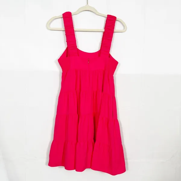 Amanda Uprichard Nicolia Tiered Mini Dress: Begonia Pink - Image 5